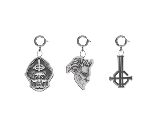 3 different detachable Ghost Charms that are compatible with the ghost charm bracelet.