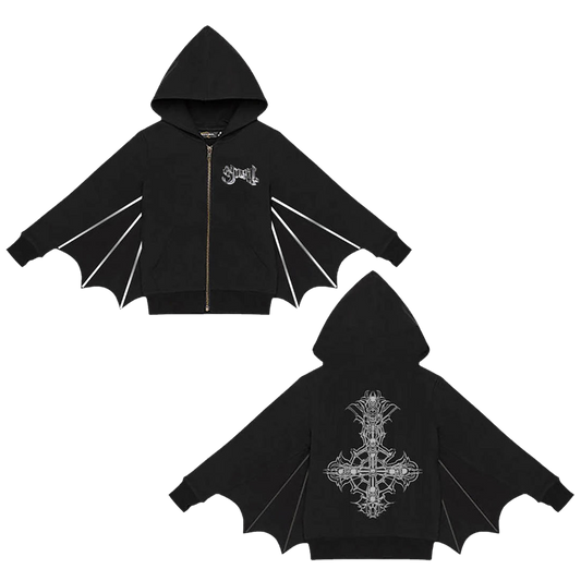 Silver Foil Bat Wing Hoodie